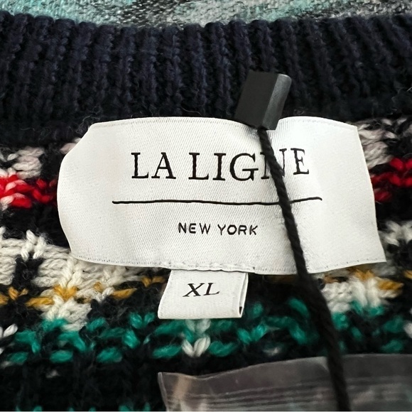 La Ligne Merino Wool Recurate Courchevel Henley fair isle sweater size xl - Picture 11 of 11